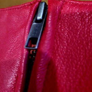 Red Leather Mini Skirt